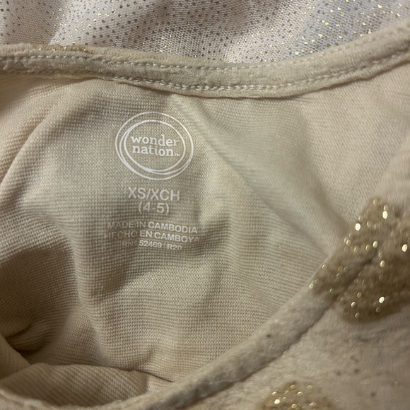 Wonder nation Girls Gold Glitter & Sequined Short Sleeve Dress Size 4T - Picture 4 of 4